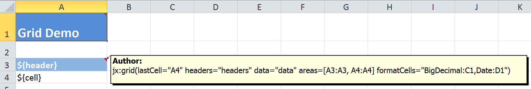 Grid Command template