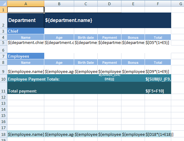 Multi Sheet template