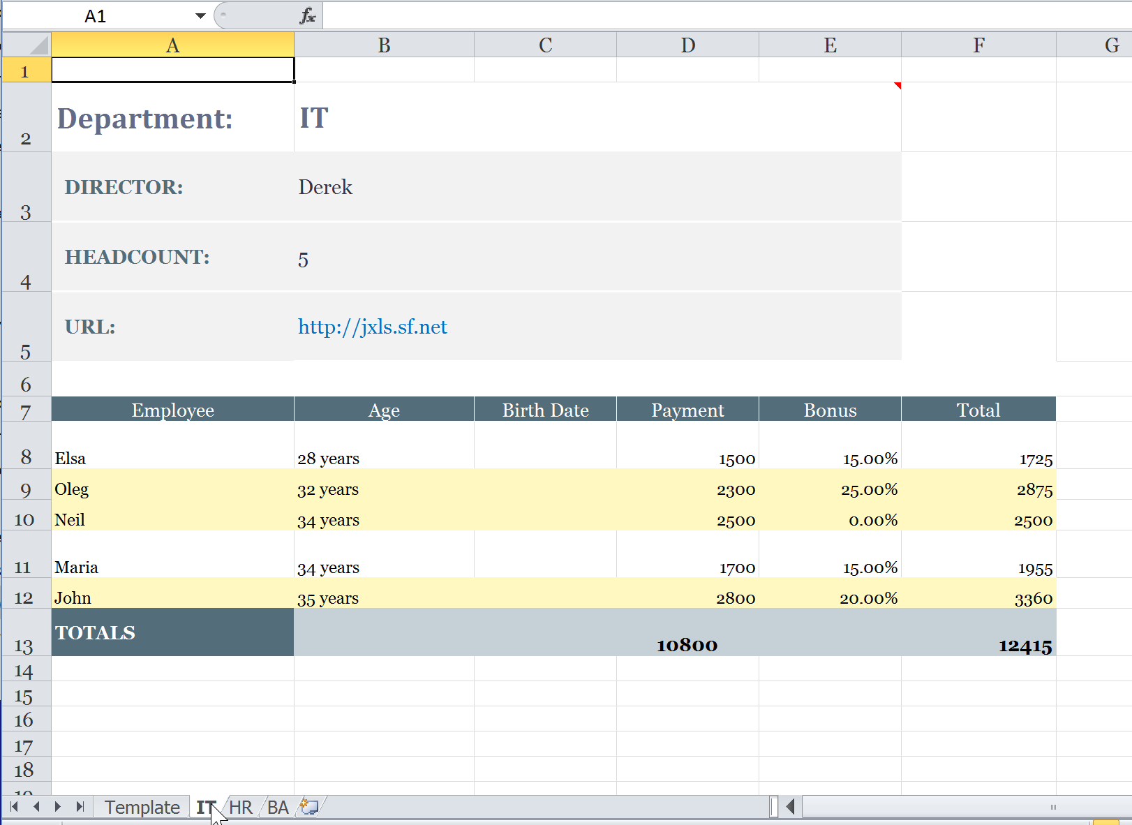 Multi Sheet output